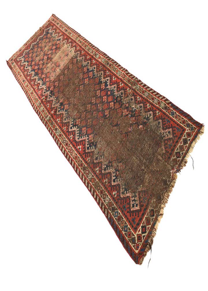 3' x 9' 4 Hand Knotted Hamedan Persian Wool Runner Rug
