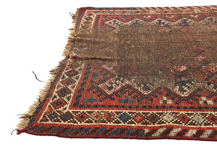 Detail image of 3' x 9' 4 Hand Knotted Hamedan Persian Wool Runner Rug