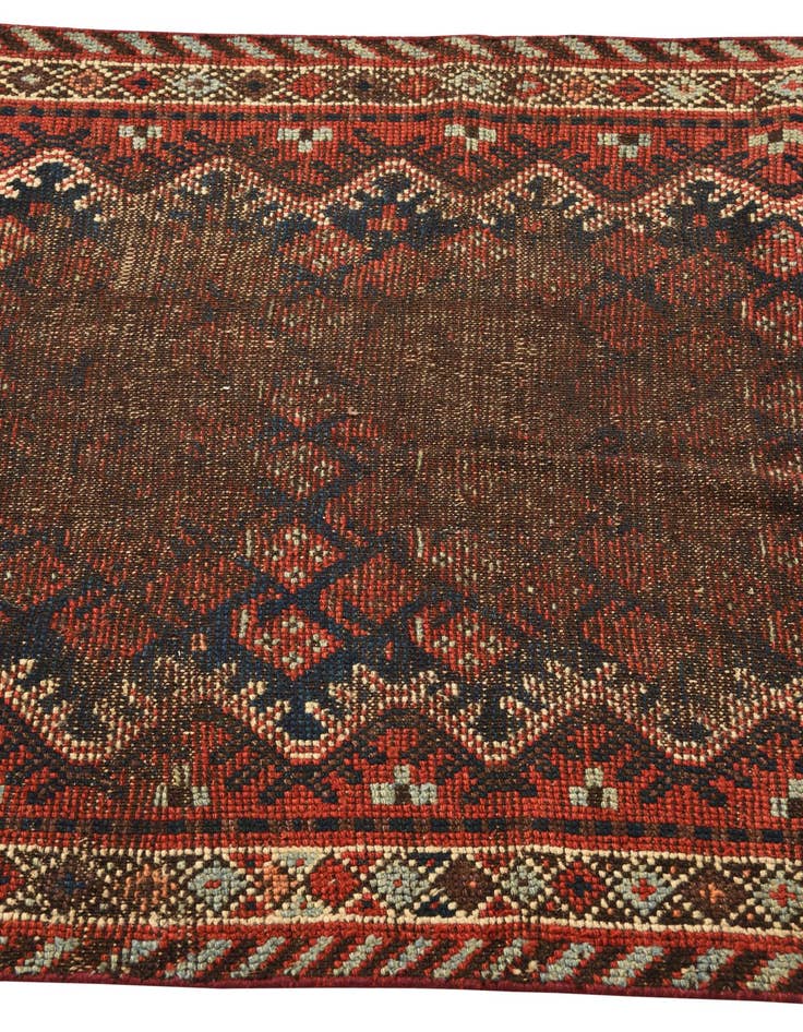 Detail image of 3' x 9' 4 Hand Knotted Hamedan Persian Wool Runner Rug