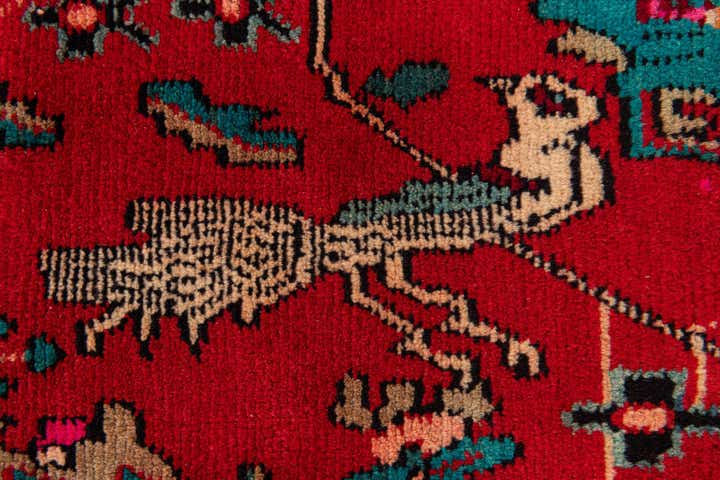 4' 2 x 9' 5 Hand Knotted Hamedan Persian Wool Runner Rug