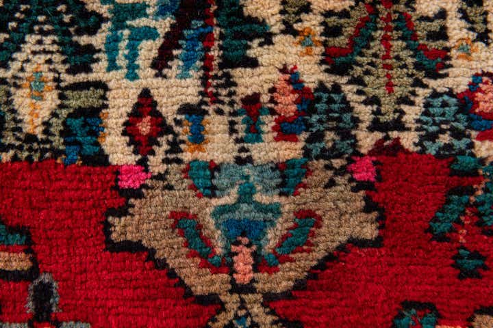 4' 2 x 9' 5 Hand Knotted Hamedan Persian Wool Runner Rug