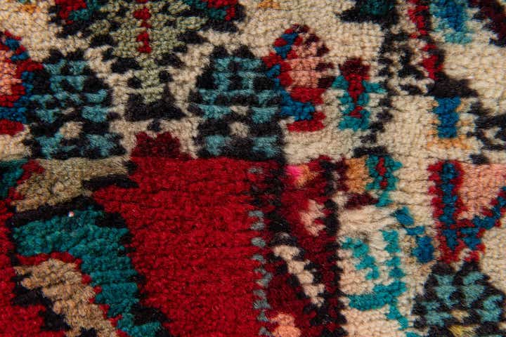 4' 2 x 9' 5 Hand Knotted Hamedan Persian Wool Runner Rug