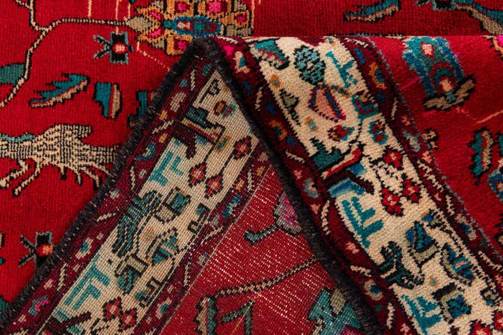 4' 2 x 9' 5 Hand Knotted Hamedan Persian Wool Runner Rug
