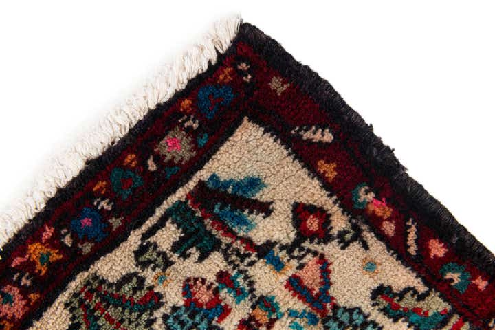 4' 2 x 9' 5 Hand Knotted Hamedan Persian Wool Runner Rug