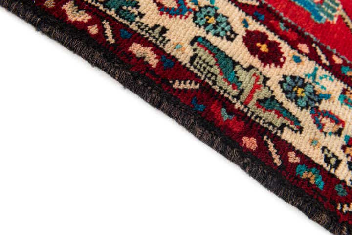 4' 2 x 9' 5 Hand Knotted Hamedan Persian Wool Runner Rug