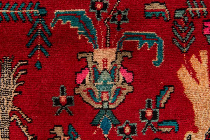 4' 2 x 9' 5 Hand Knotted Hamedan Persian Wool Runner Rug