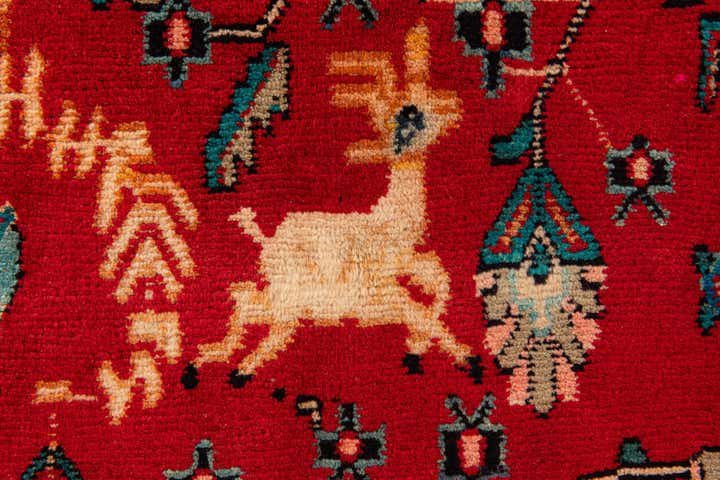 4' 2 x 9' 5 Hand Knotted Hamedan Persian Wool Runner Rug