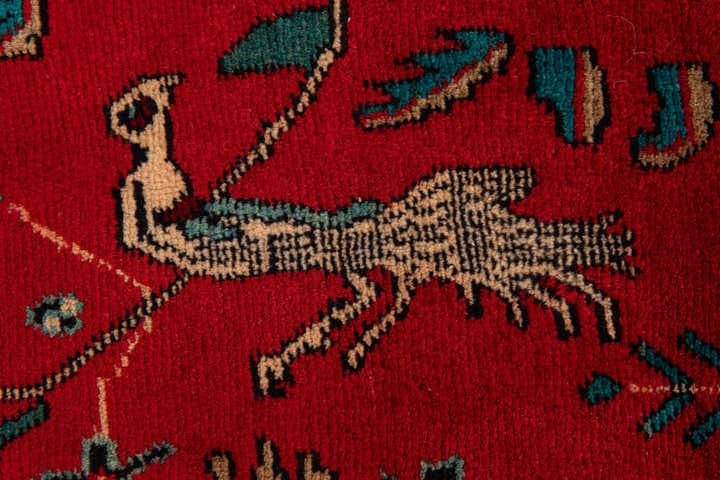 4' 2 x 9' 5 Hand Knotted Hamedan Persian Wool Runner Rug