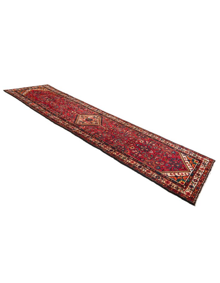 Detail image of 100cm x 390cm anudado a mano Hamedan Alfombra Persa Lana Pasillera