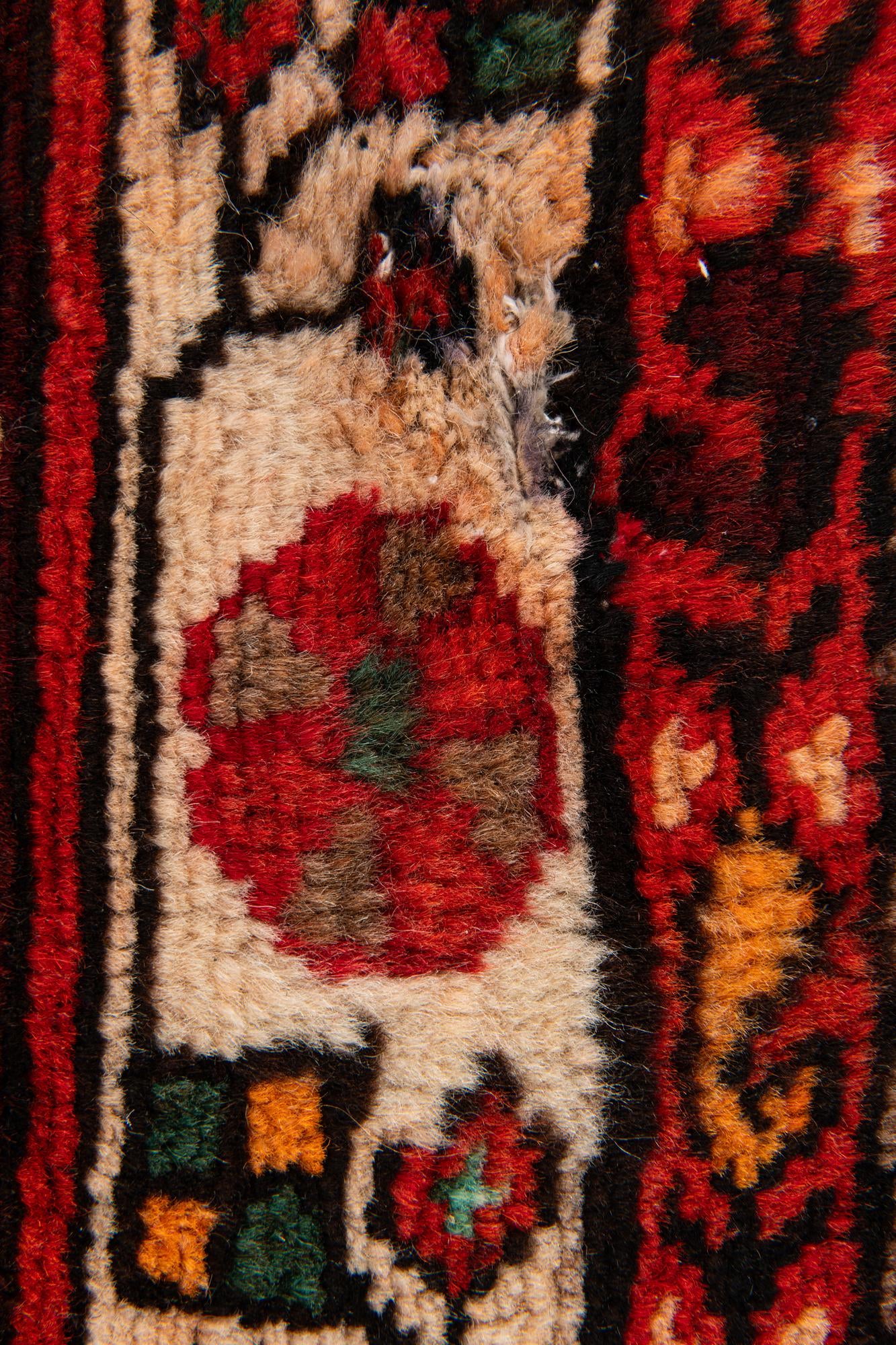 100cm x 390cm Hand Knotted Hamedan Persian Wool Runner Rug