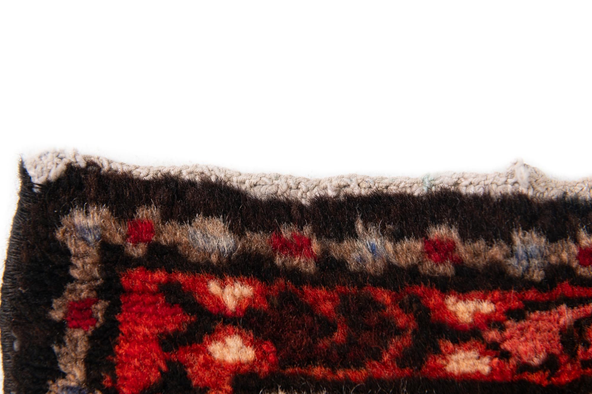 100cm x 390cm Hand Knotted Hamedan Persian Wool Runner Rug