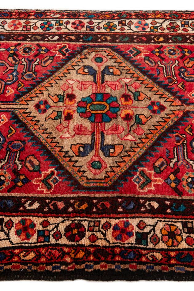 Detail image of 100cm x 390cm anudado a mano Hamedan Alfombra Persa Lana Pasillera