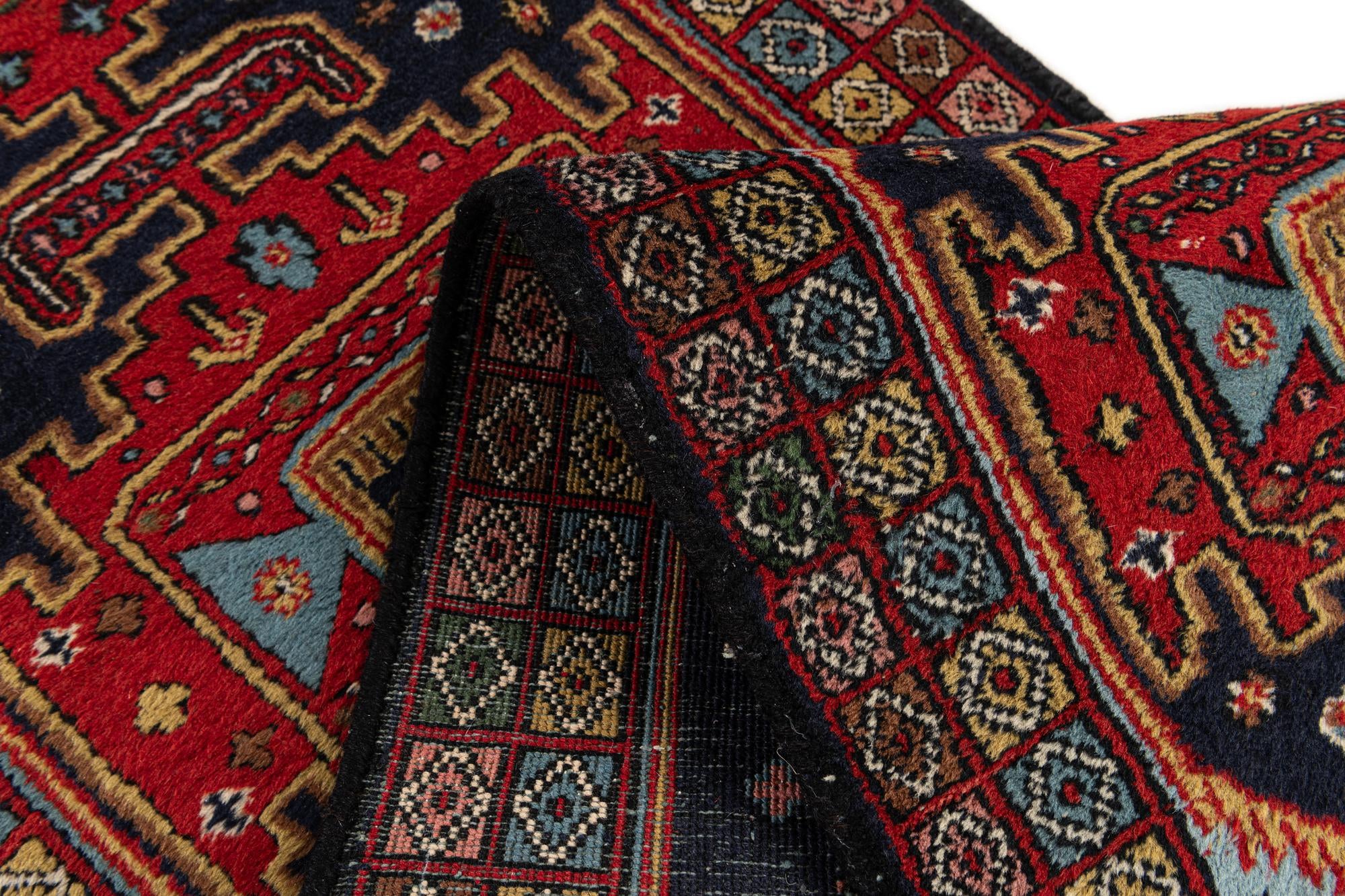 2' 2 x 7' 2 Hand Knotted Hamedan Persian Wool Runner Rug