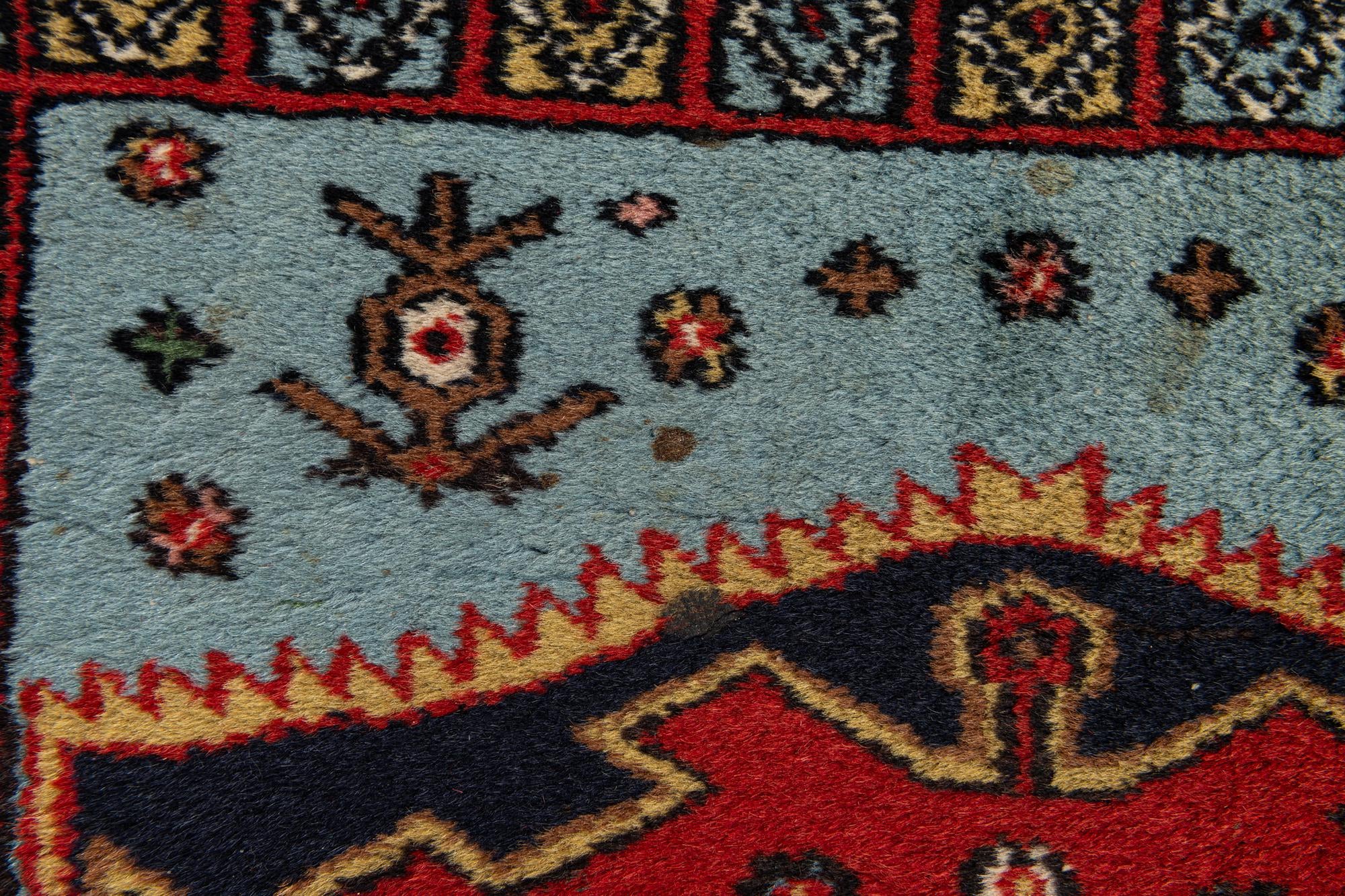 2' 2 x 7' 2 Hand Knotted Hamedan Persian Wool Runner Rug