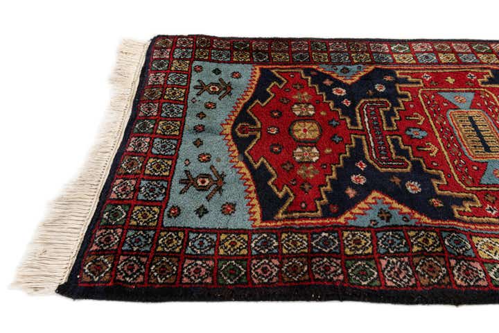 2' 2 x 7' 2 Hand Knotted Hamedan Persian Wool Runner Rug