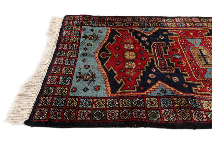 Detail image of 2' 2 x 7' 2 Hand Knotted Hamedan Persian Wool Runner Rug
