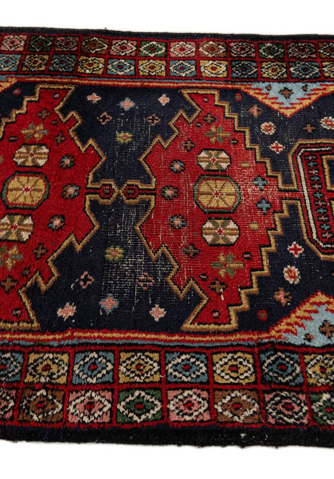 Detail image of 2' 2 x 7' 2 Hand Knotted Hamedan Persian Wool Runner Rug