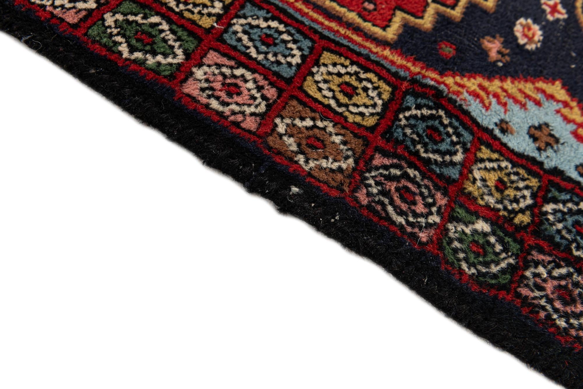 2' 2 x 7' 2 Hand Knotted Hamedan Persian Wool Runner Rug