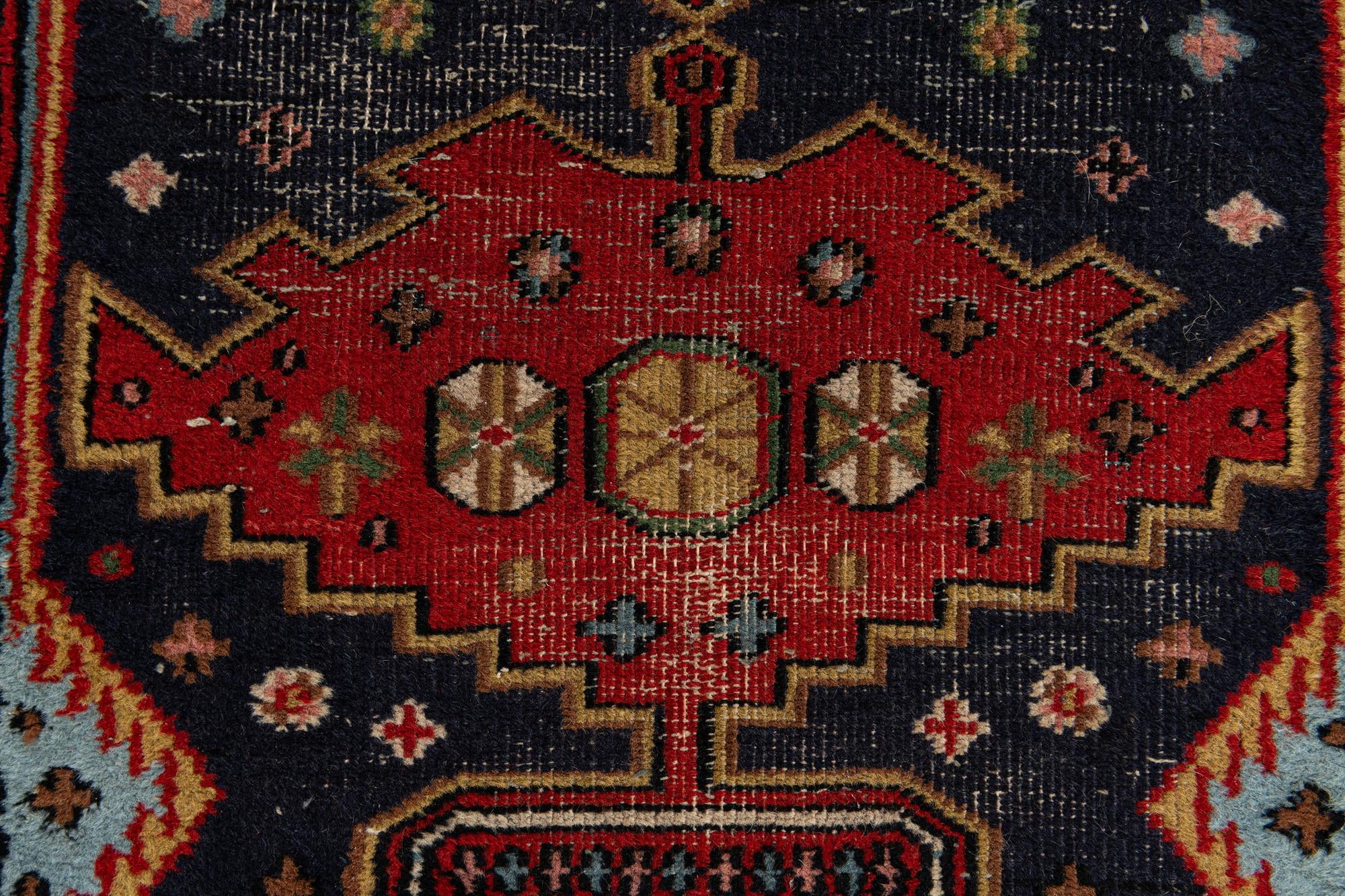 2' 2 x 7' 2 Hand Knotted Hamedan Persian Wool Runner Rug