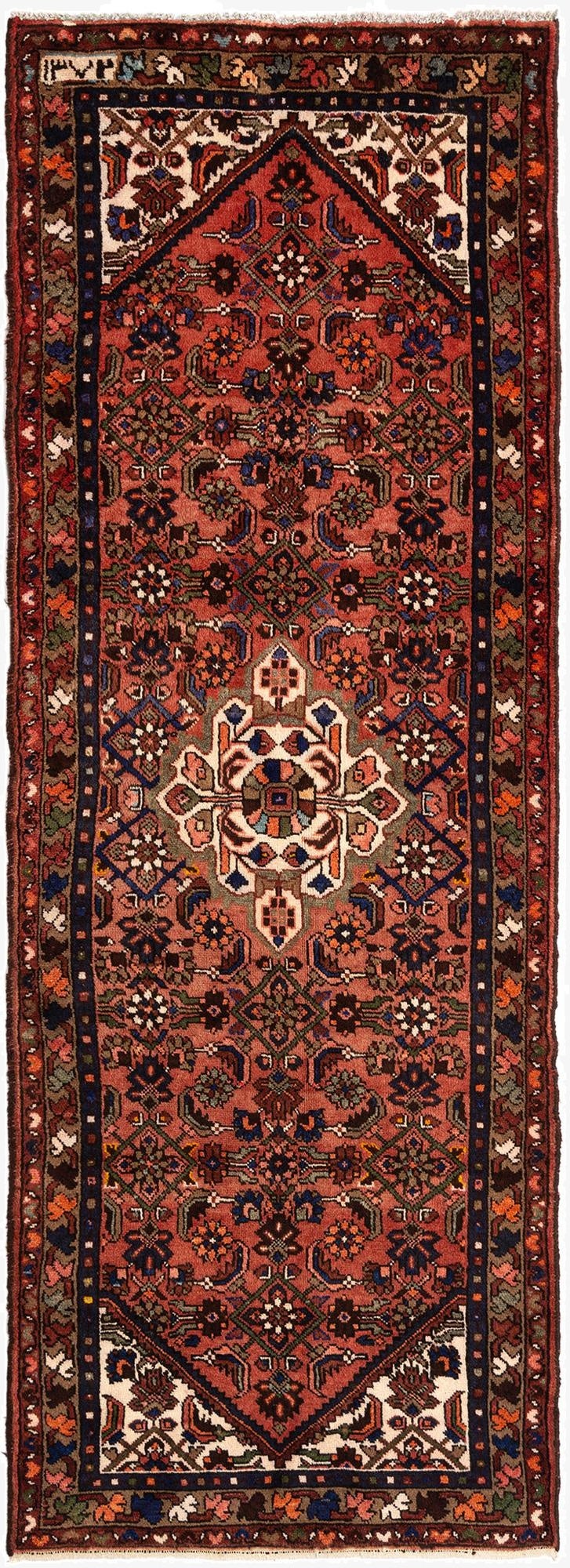 98cm x 287cm Hamedan Wool Runner Rug