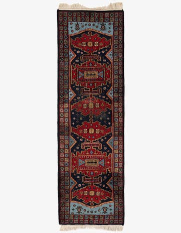 2' 2 x 7' 2 Hand Knotted Hamedan Persian Wool Runner Rug
