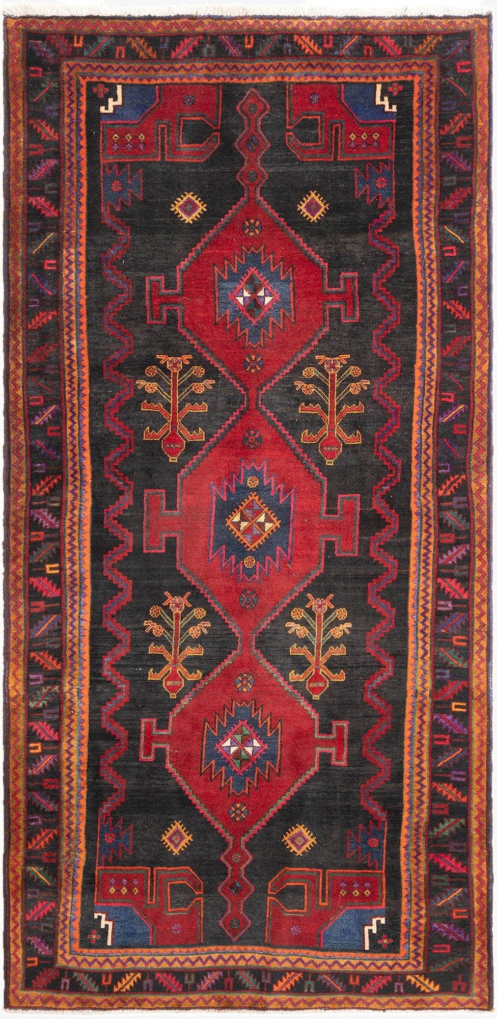 5' x 10' 4 Hamedan Runner Rug