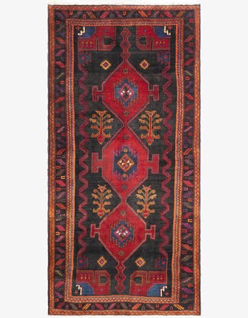 5' x 10' 4 Hamedan Runner Rug