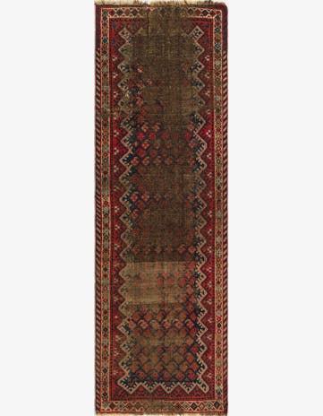 3' x 9' 4 Hand Knotted Hamedan Persian Wool Runner Rug