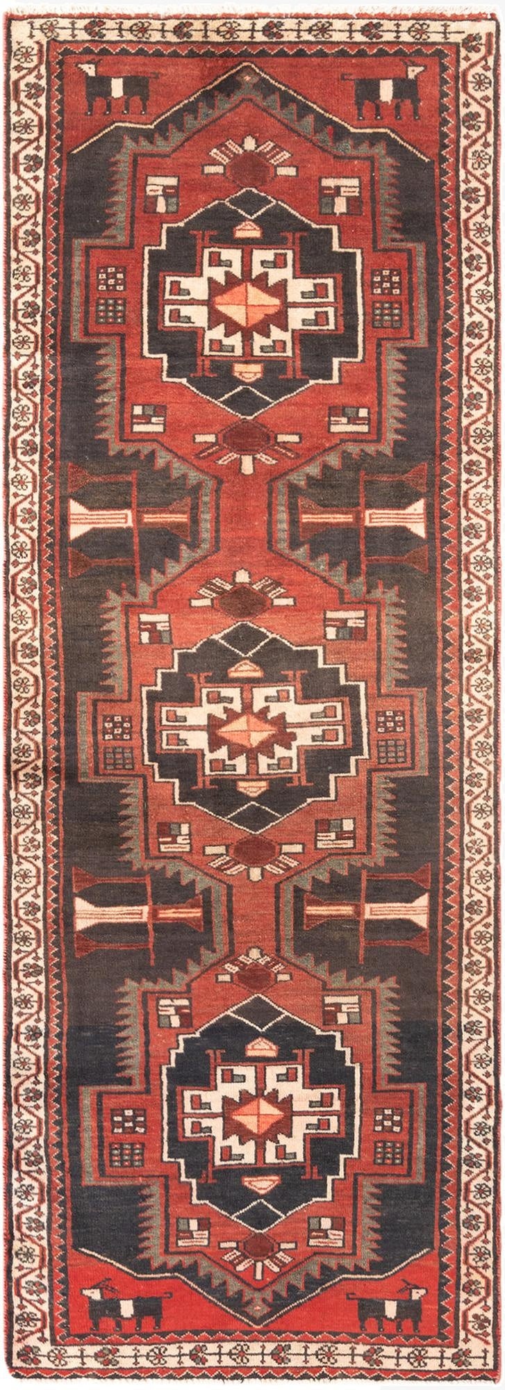 3' 3 x 9' 1 Hamedan Runner Rug