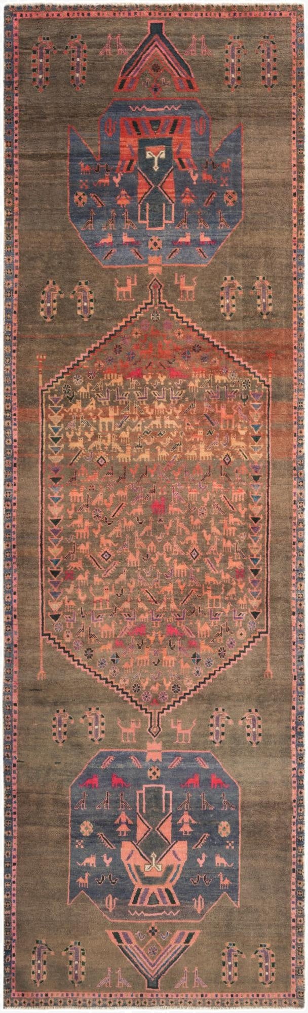 4' x 13' 6 Hamedan Runner Rug