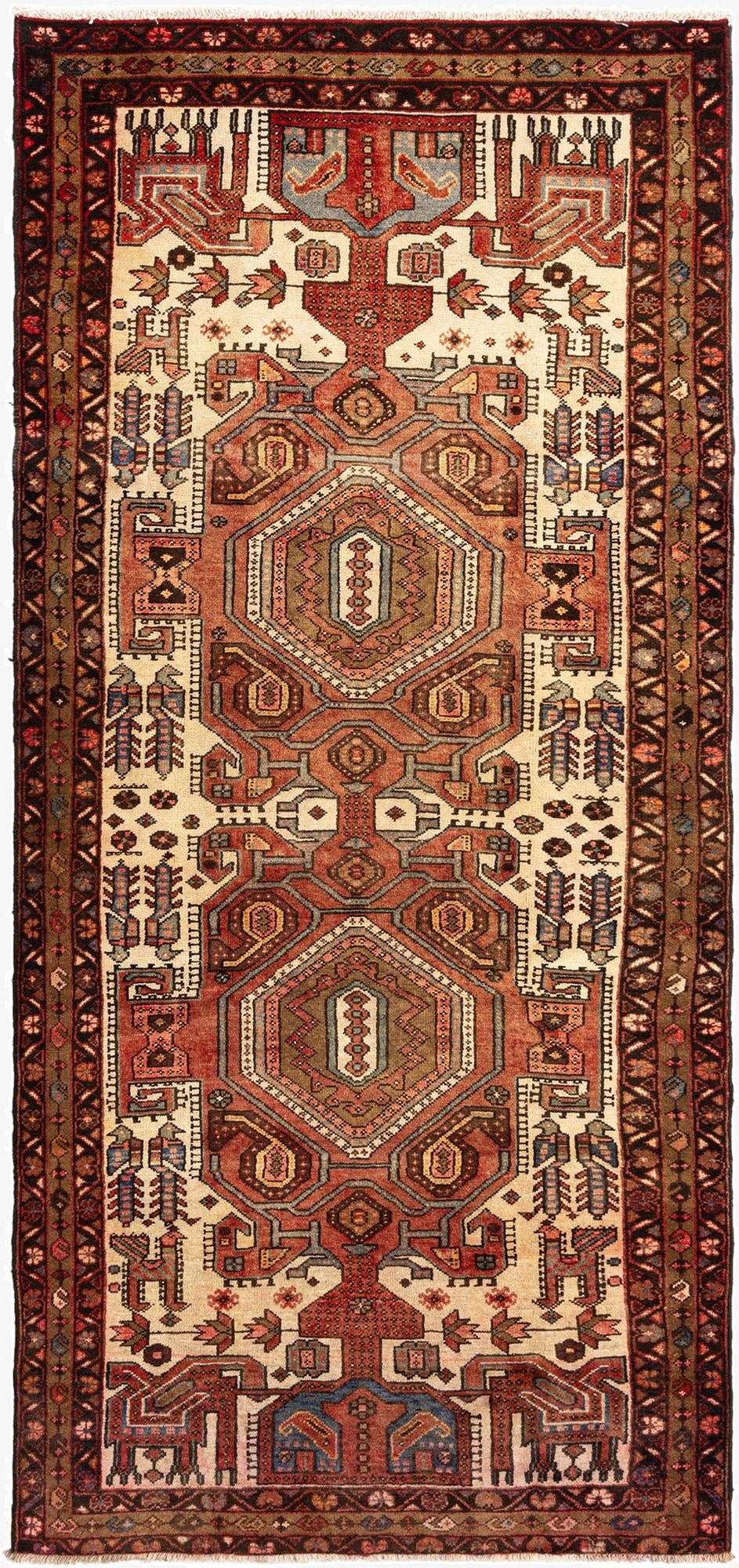 4' 3 x 9' 1 Hamedan Wool Runner Rug