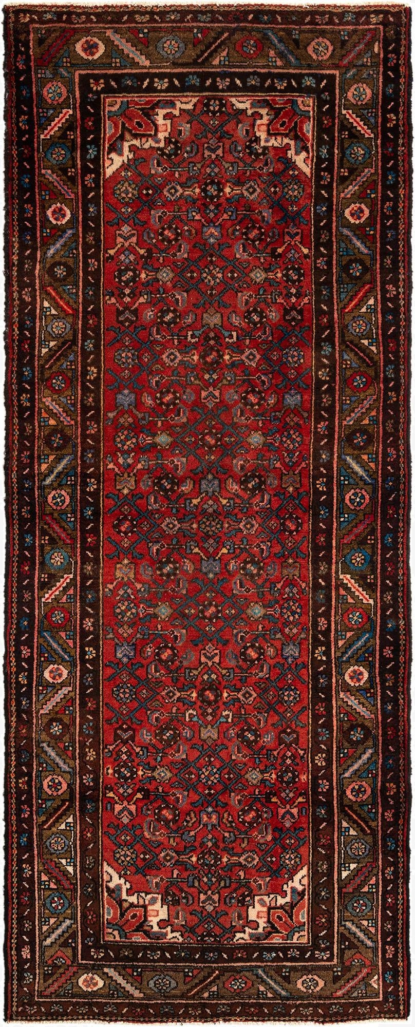 3' 7 x 9' 3 Hamedan Wool Runner Rug