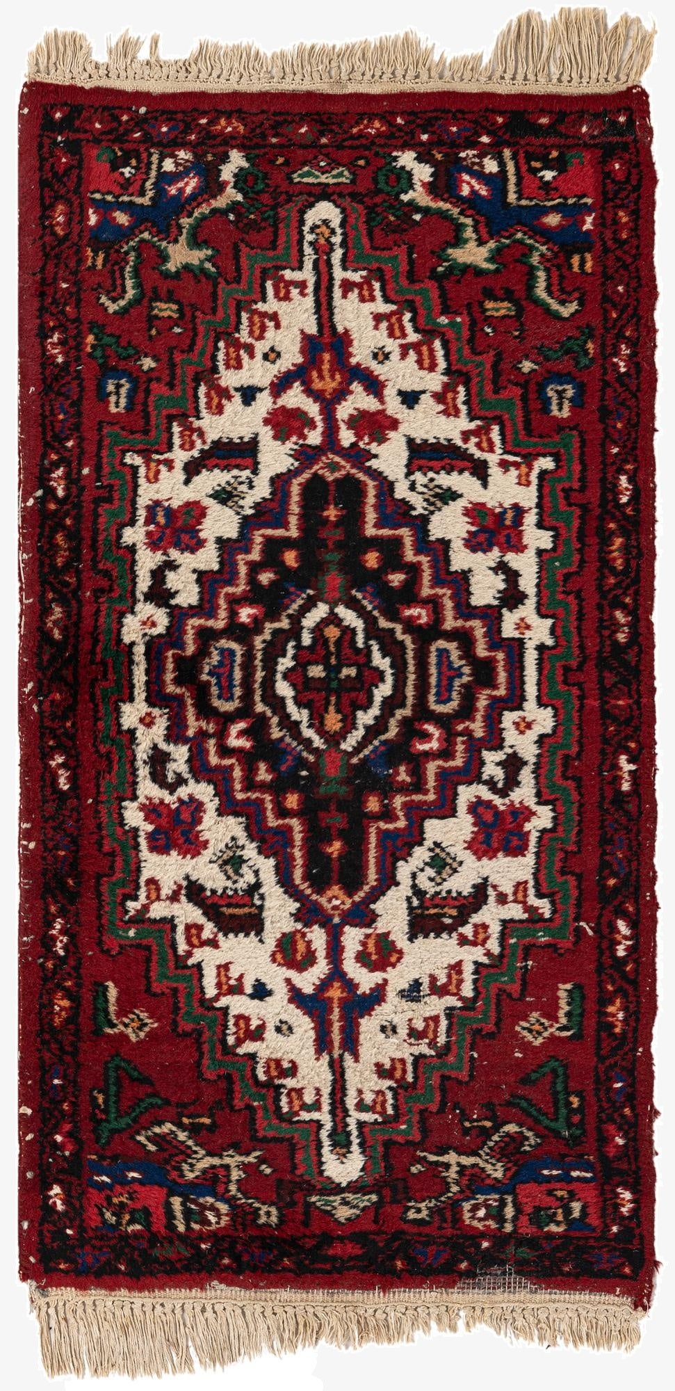 Primary image 65cm x 125cm  Hand Knotted Hamedan Wool Runner Rug