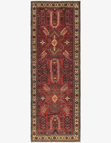 3' 5 x 10' Hand Knotted Hamedan Persian Wool Runner Rug