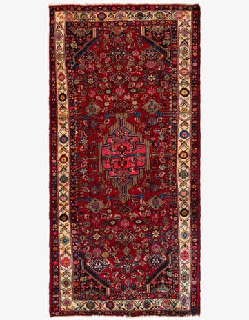 4' 11 x 9' 10 Hamedan Wool Runner Rug