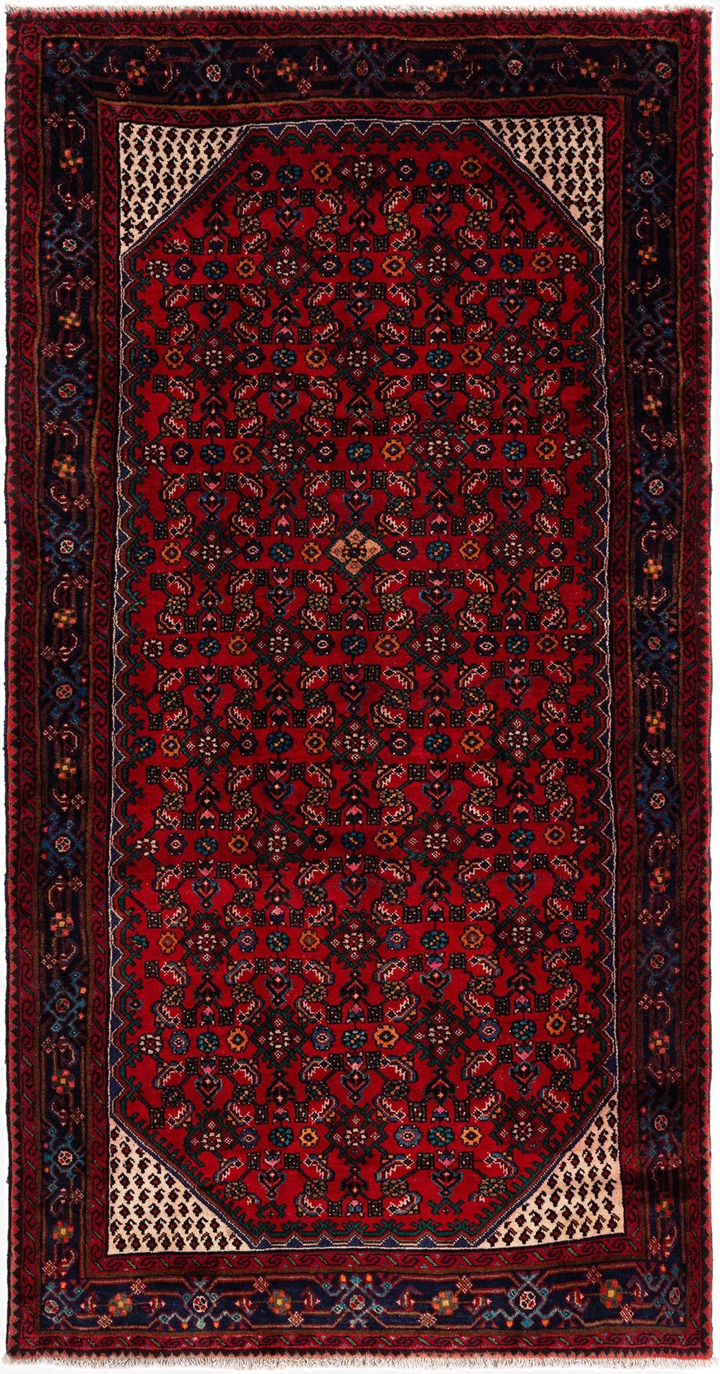 5' 2 x 9' 9 Hamedan Wool Runner Rug