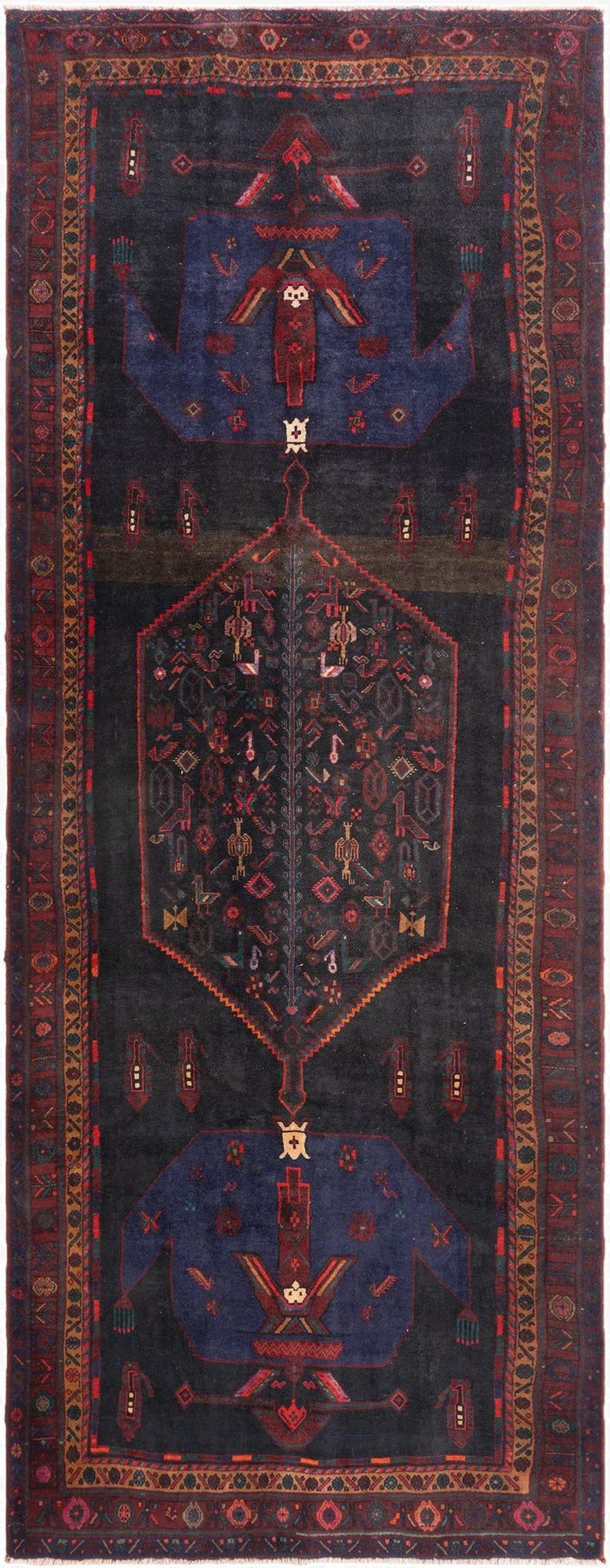 4' 11 x 12' 10 Hamedan Runner Rug
