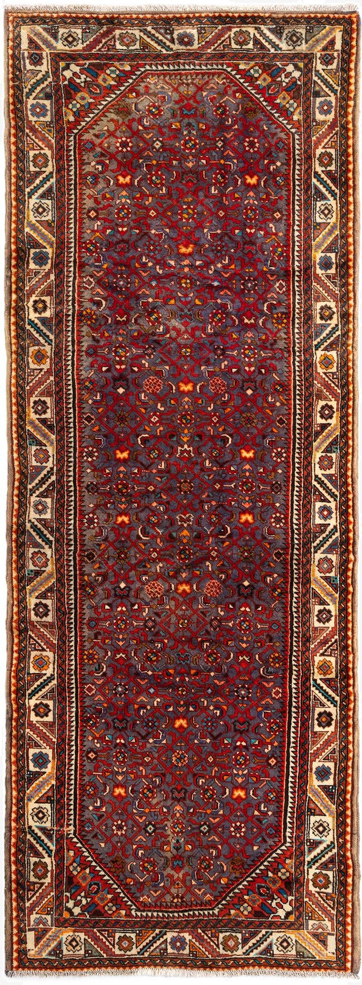 110cm x 310cm Hamedan Wool Runner Rug