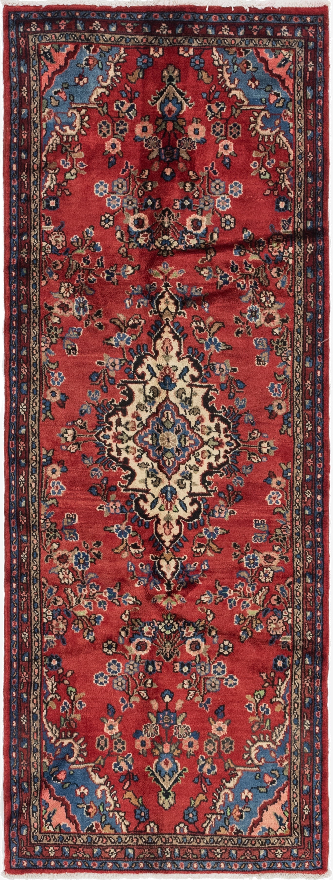 3' 7 x 10'  Hand Knotted Hamedan Persian Wool Runner Rug
