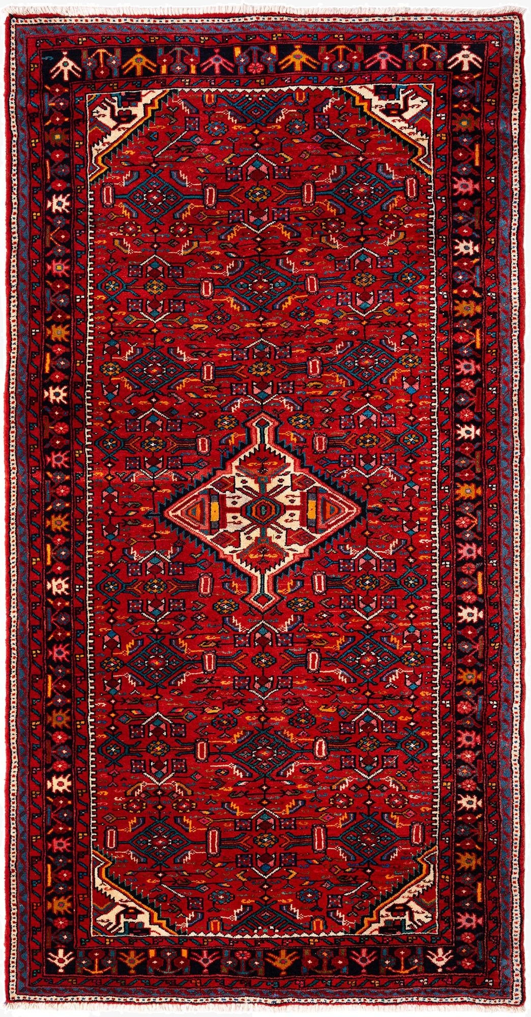 5' 1 x 9' 10 Hamedan Wool Runner Rug