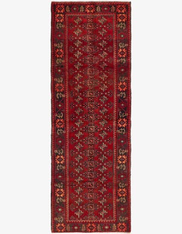3' 6 x 10' 5 Hand Knotted Hamedan Persian Wool Runner Rug
