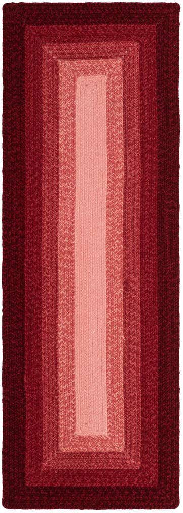 2' x 6' 1 Handmade Hand Braided Wool Runner Rug
