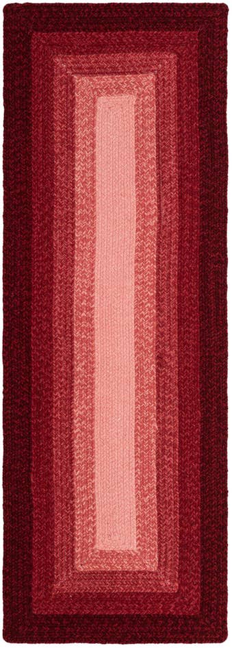 Detail image of 2' x 6' 1 Handmade Hand Braided Wool Runner Rug