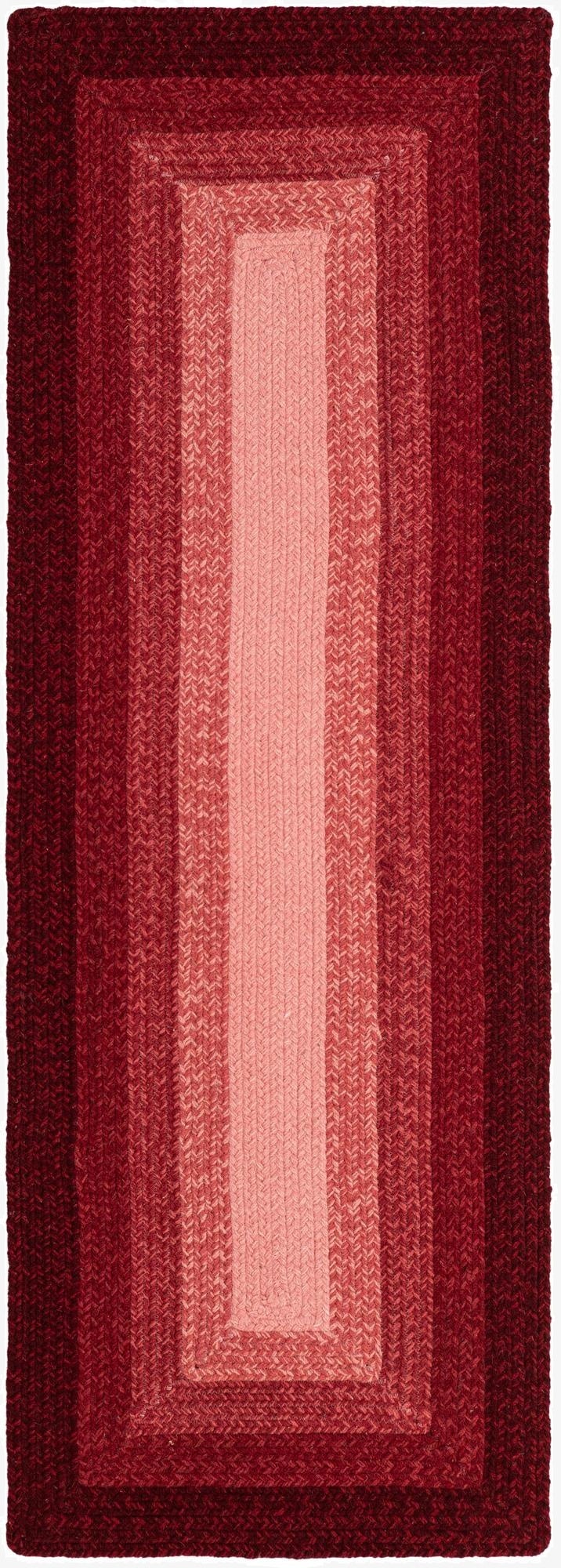 2' x 6' 1  Hand Hand Braided Wool Runner Rug