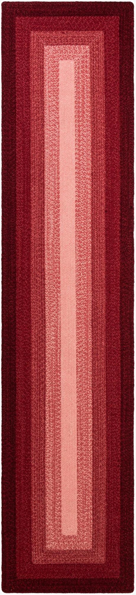 2' 7 x 12'  Hand Hand Braided Wool Runner Rug