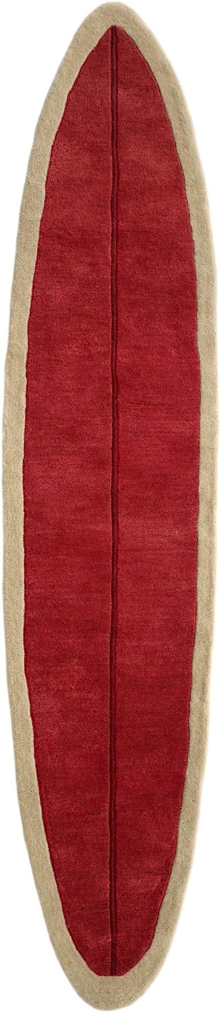 Red Hand Tufted Wool Runner Rug
