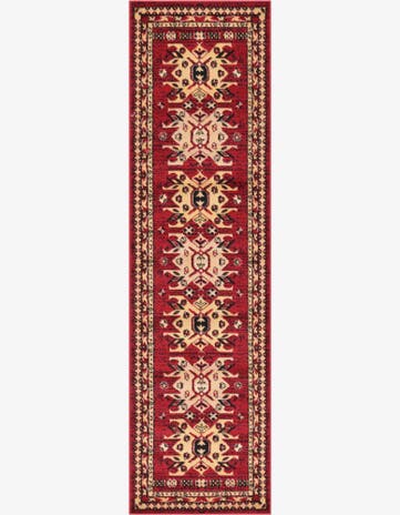 Red Heriz Design Runner Rug
