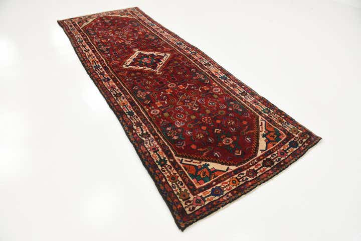 3' 5 x 9' 5 Hand Knotted Hossainabad Persian Wool Runner Rug