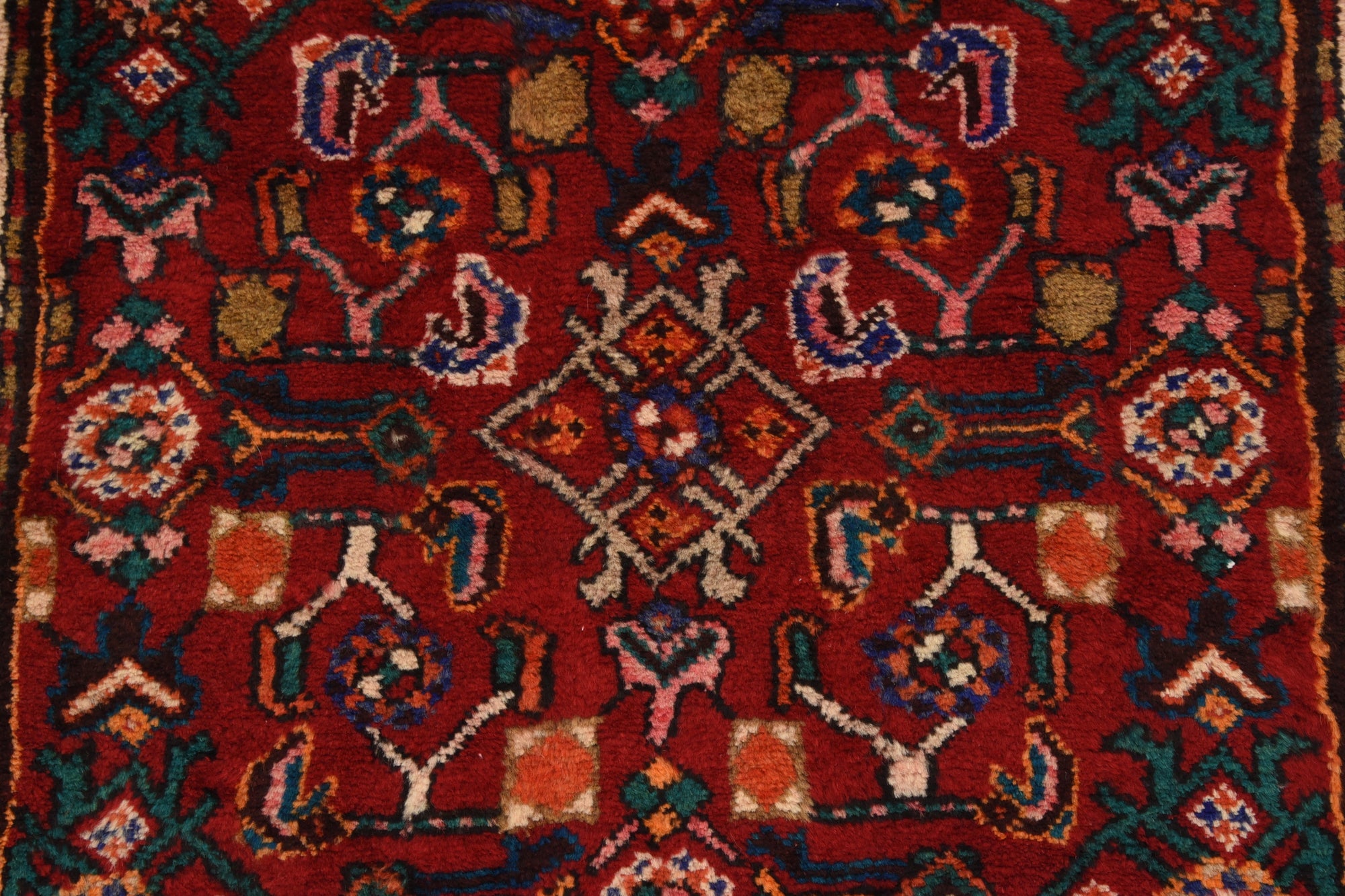 3' 5 x 9' 5 Hand Knotted Hossainabad Persian Wool Runner Rug