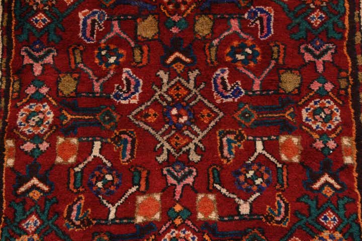 3' 5 x 9' 5 Hand Knotted Hossainabad Persian Wool Runner Rug